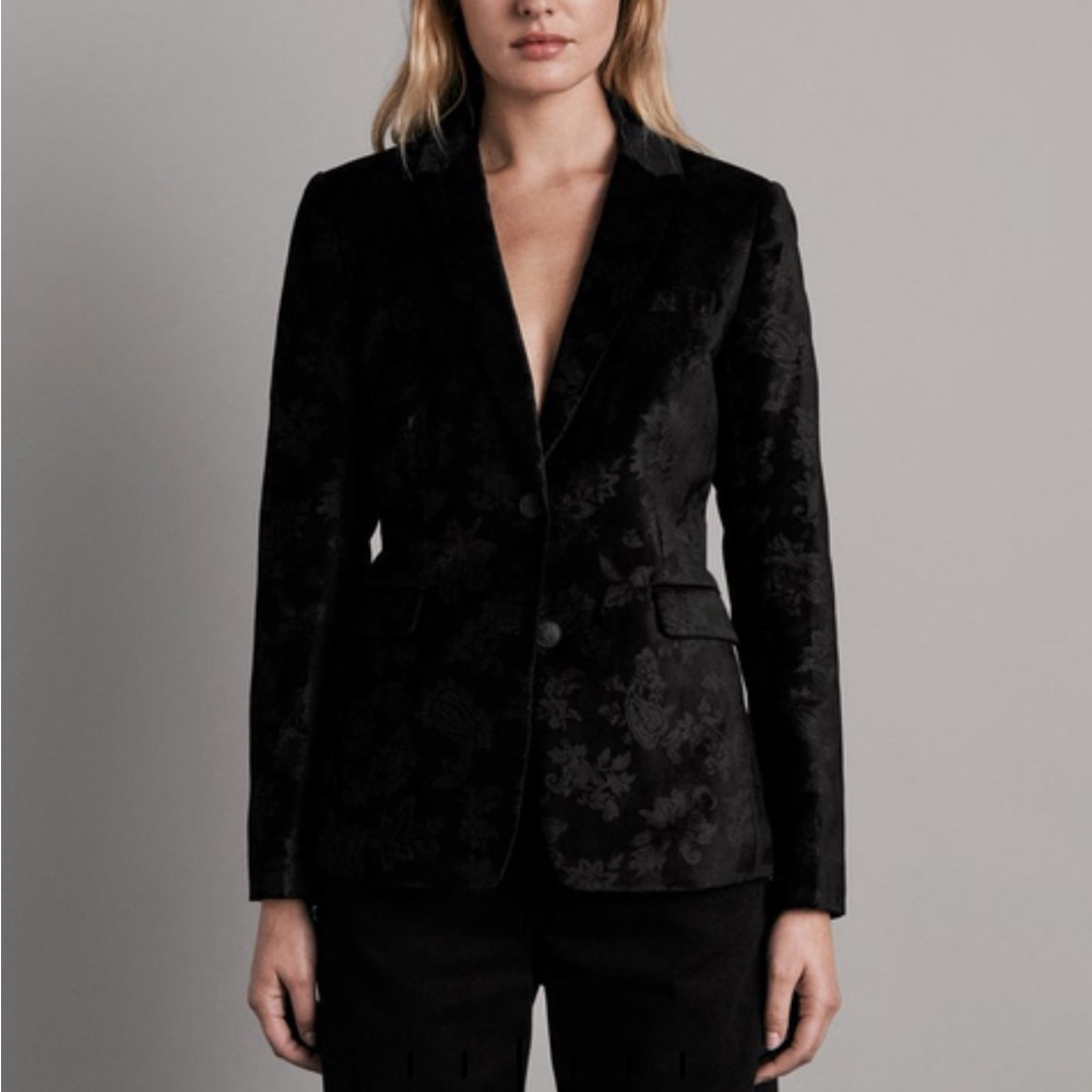 rag & bone Razor Velvet Floral Blazer NWT SZ 4